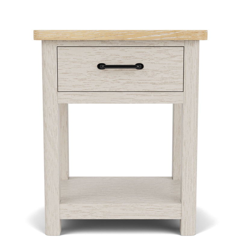 Glenndale - One Drawer Nightstand - Aged White / Wheat