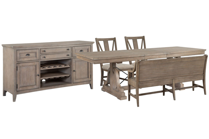 Paxton Place - Extendable Trestle Dining Table Set