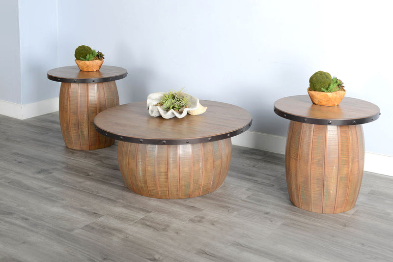 Planked Wood Round Table