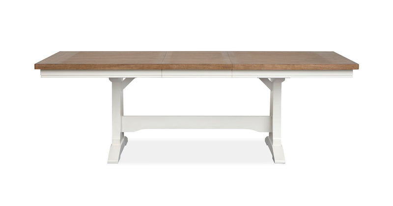 Kingston - Extendable Trestle Dining Table - Whisper White And Cerused Nutmeg