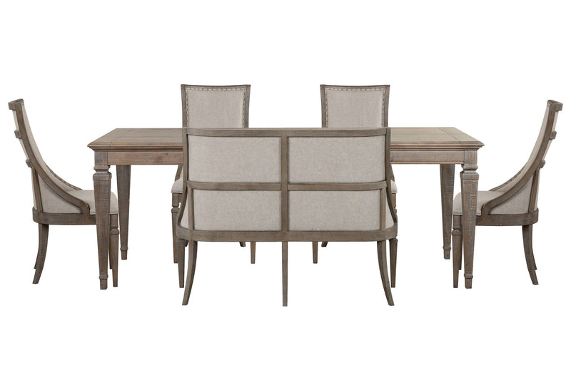 Lancaster - 6 Piece Extendable Rectangular Dining Table Set
