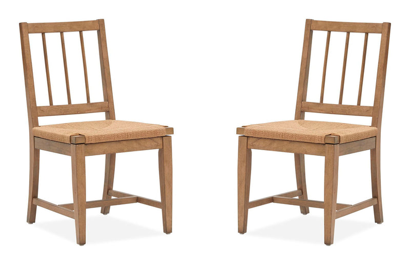Lindon - Dining Side Chair With Paper Cord Seat (Set of 2) - Light Brown