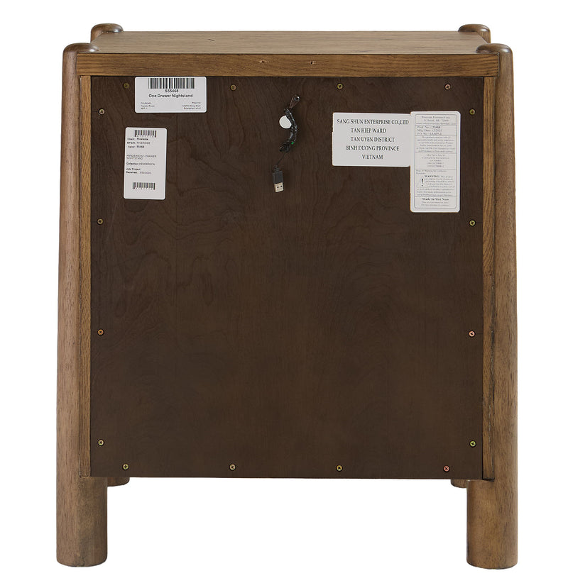 Henderson - One Drawer Nightstand - Toasted Pecan