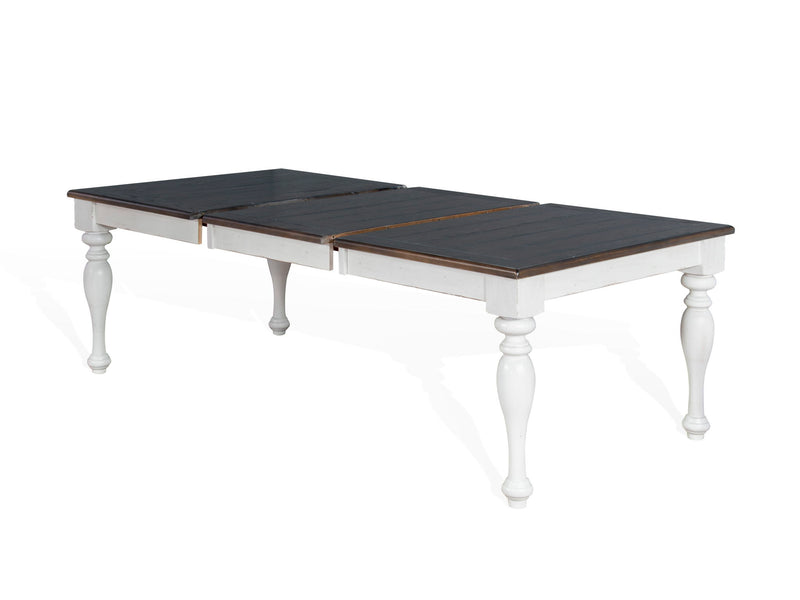 Bourbon County - Rectangular Dining Table With Extensions - White / Dark Brown