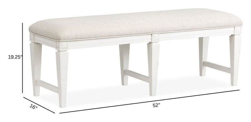 Willowbrook - Upholstered Bench - Egg Shell White