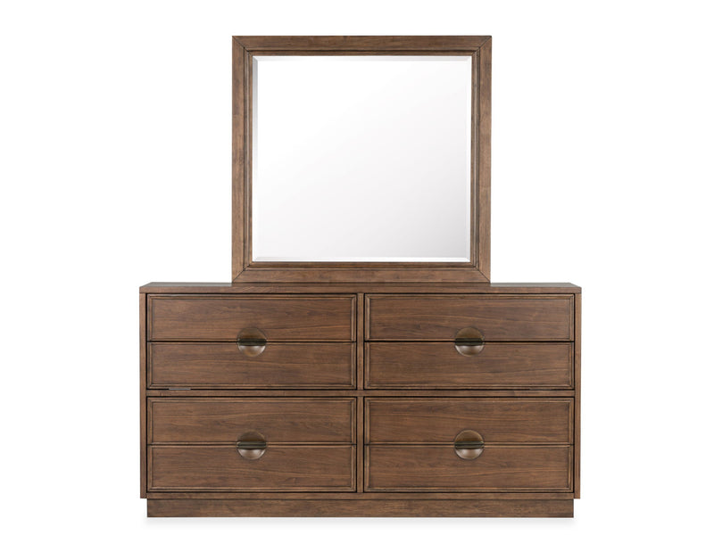 Selena - Double Drawer Dresser With Landscape Mirror - Brown
