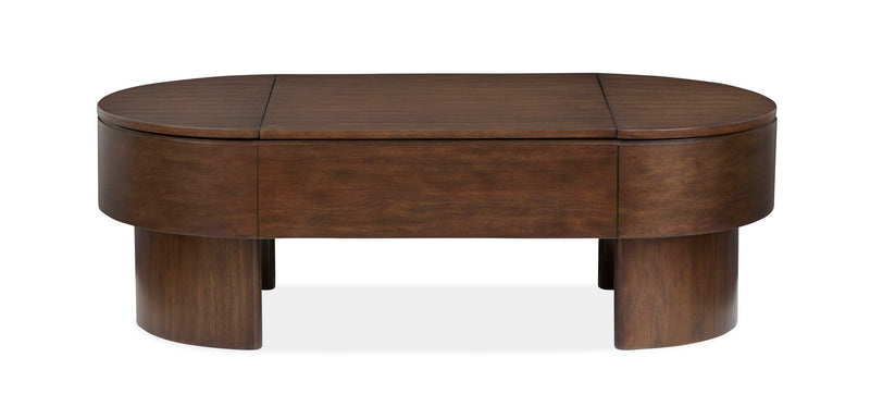 Holloway - Oval Lift Top Cocktail Table - Toasted Almond