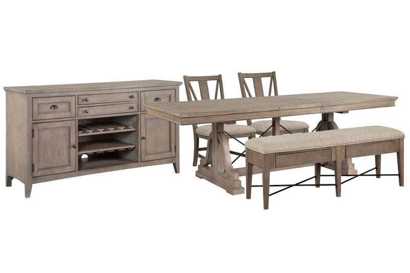 Paxton Place - Extendable Trestle Dining Table Set