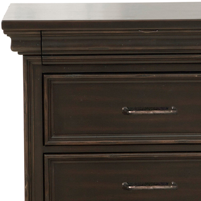 Caldwell - 2 Drawer Nightstand - Dark Wood