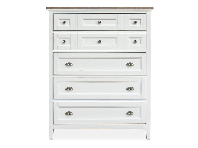 Heron Cove - Two Tone Drawer Chest - Chalk White And Dovetail Gray