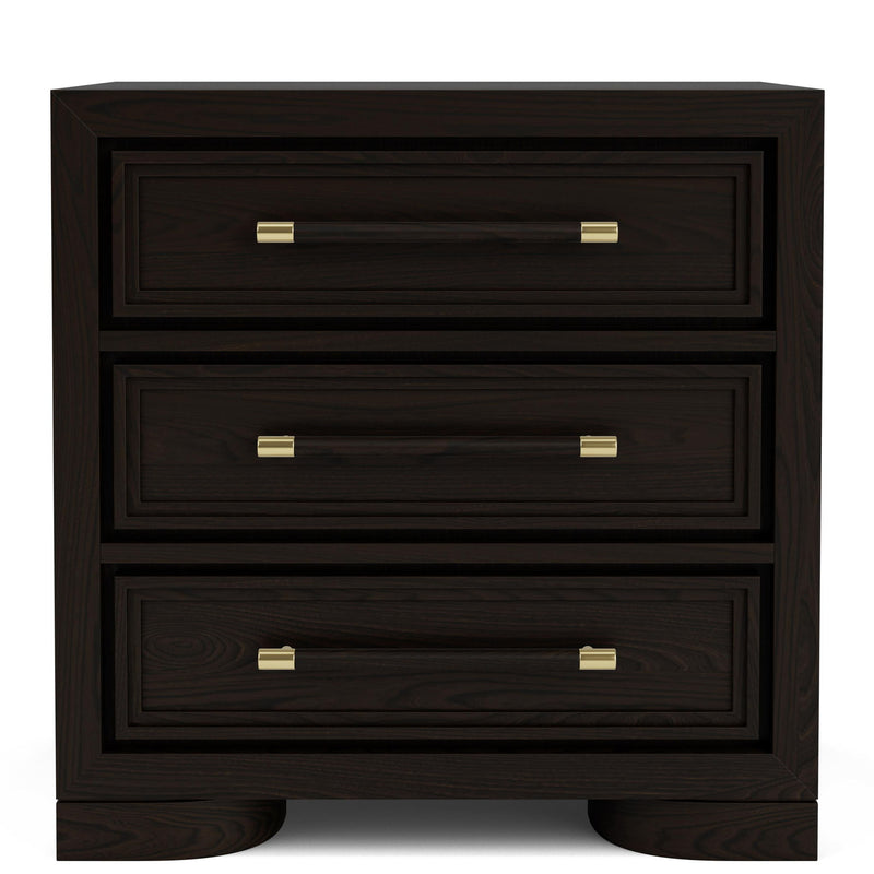 Lydia - 3 Drawer Nightstand - Dark Brown