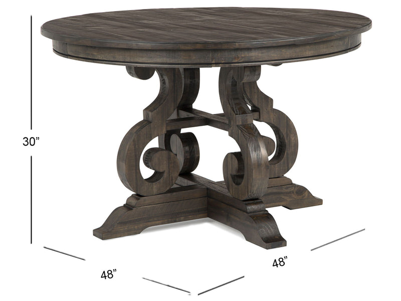 Bellamy - 48" Round Dining Table - Peppercorn