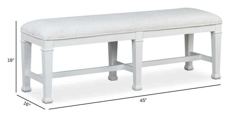 Kingston - Bench - Whisper White And Cerused Nutmeg