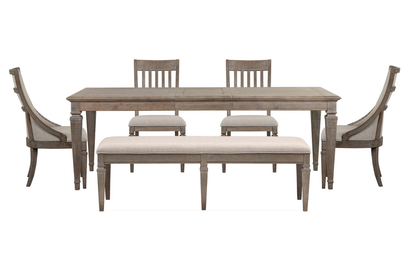 Lancaster - 6 Piece Extendable Rectangular Dining Table Set