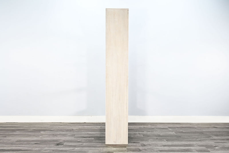 Tall Arched Wood Bookshelf With Open Shelving