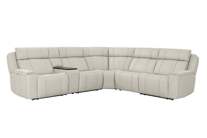 Sausalito - 6 Piece Modular Zero Gravity Power Reclining Sectional With Power Adjustable Headrests - Platinum Envy