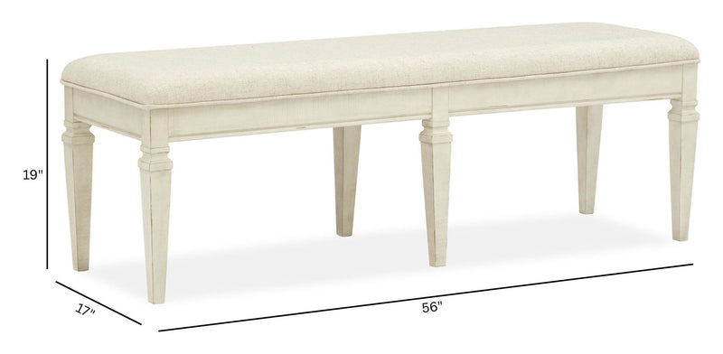 Newport - Bench With Upholstered Seat - Alabaster