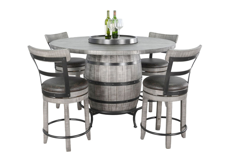 Alpine - Counter Swivel Barstool, Cushion Seat (Set of 2) - Gray
