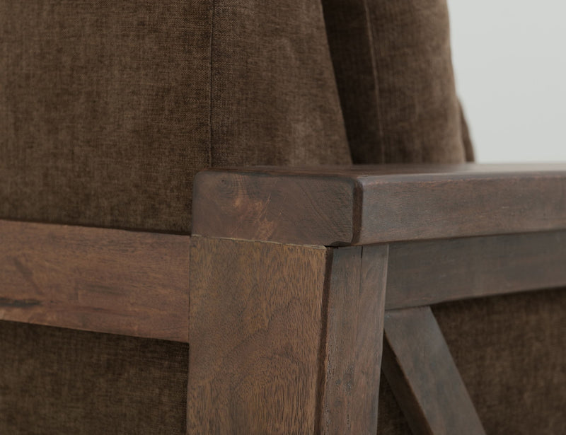 Walnut - Upholstered Loveseat - Deep Forest Brown