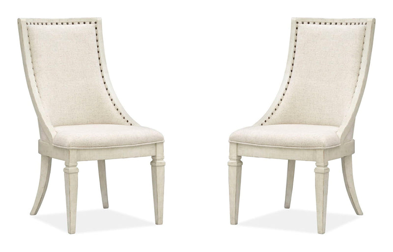 Newport - Dining Arm Chair With Upholstered Seat & Back (Set of 2) - Alabaster