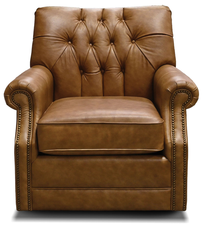 Perry - Leather Swivel Chair With Nails