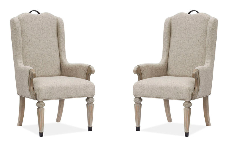 Marisol - Upholstered Host Arm Chair (Set of 2) - Fawn