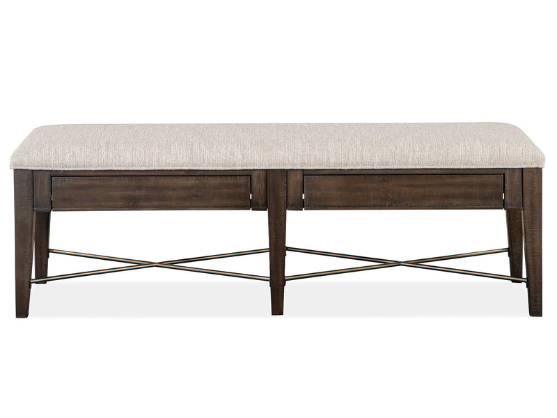 Westley Falls - Bench With Upholstered Seat - Graphite
