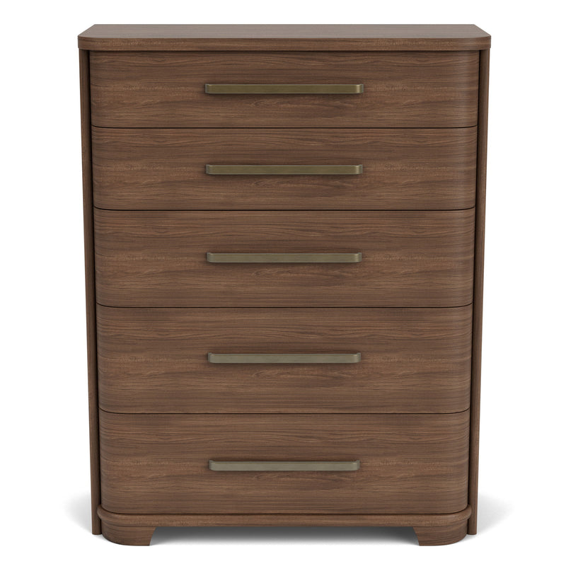 Delia - 5 Drawer Chest - Nouveau Walnut