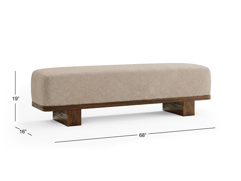 Reena - Upholstered Bench - Rich Brown / Beige