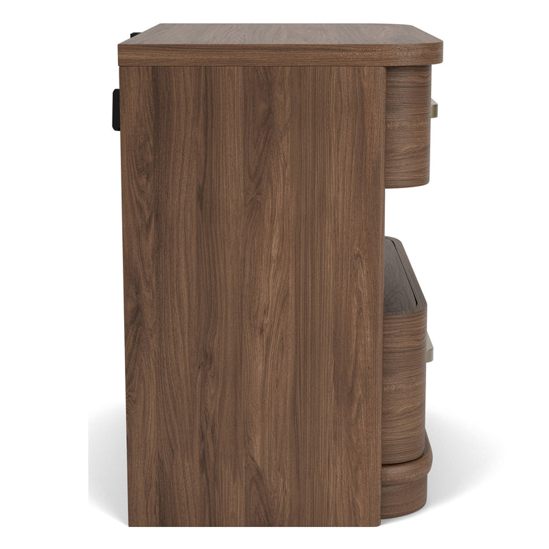 Delia - 2 Drawer Nightstand - Nouveau Walnut