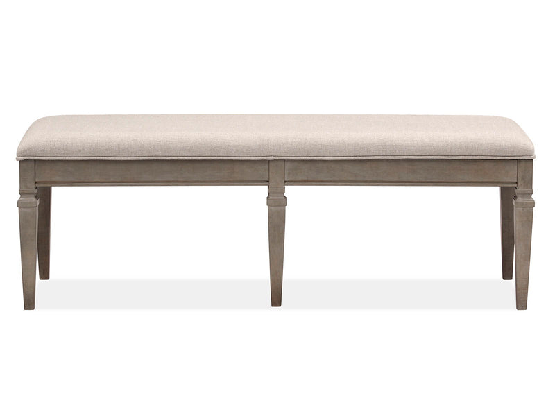 Lancaster - Bench With Upholstered Seat - Dovetail Gray