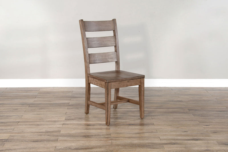 Doe Valley - Ladderback Chair With Stretchers, Wood Seat (Set of 2) - Buckskin