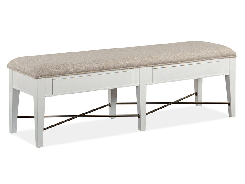 Heron Cove - Bench With Upholstered Seat - Chalk White