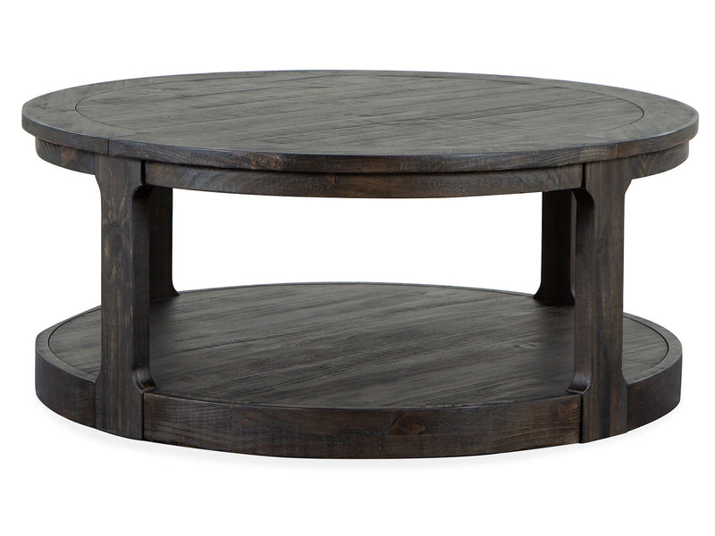 Boswell - Round Cocktail Table (With Casters) - Peppercorn