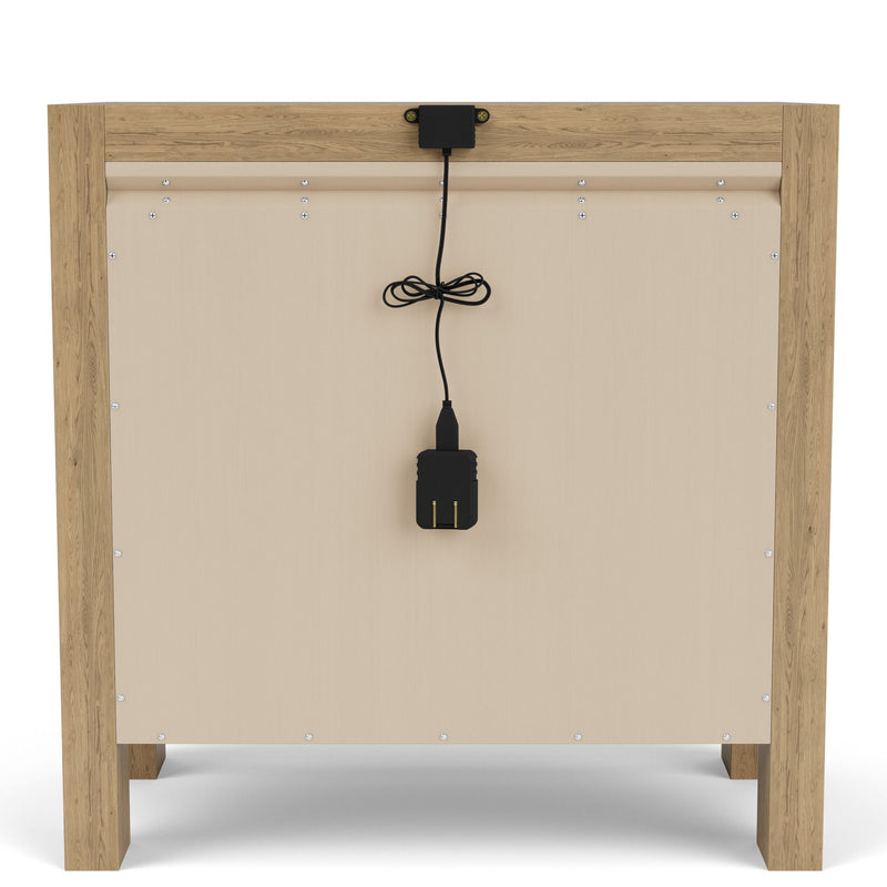 Davie - Wood 3 Drawer Nightstand - Light Brown