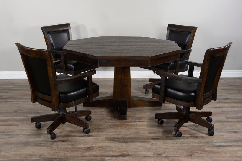 Homestead - Reversible Game And Dining Poker Table - Tobacco Leaf