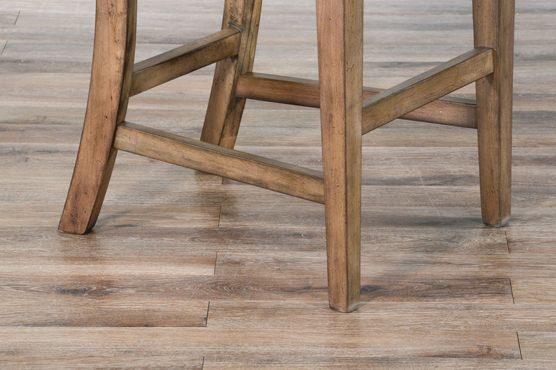Doe Valley - Bar Ladderback Barstool, Cushion Seat (Set of 2) - Buckskin