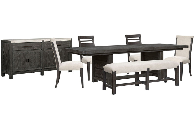 Plum Creek - 7 Piece Extendable Trestle Dining Table Set