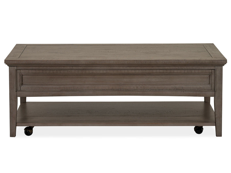Paxton Place - Rectangular Cocktail Table With Casters - Dovetail Gray