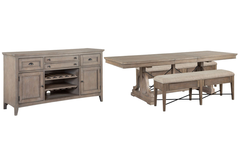 Paxton Place - Extendable Trestle Dining Table Set