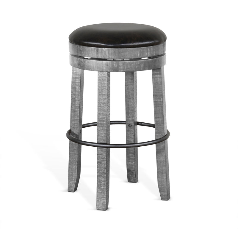 Alpine - Bar Swivel Stool, Cushion Seat (Set of 2) - Gray