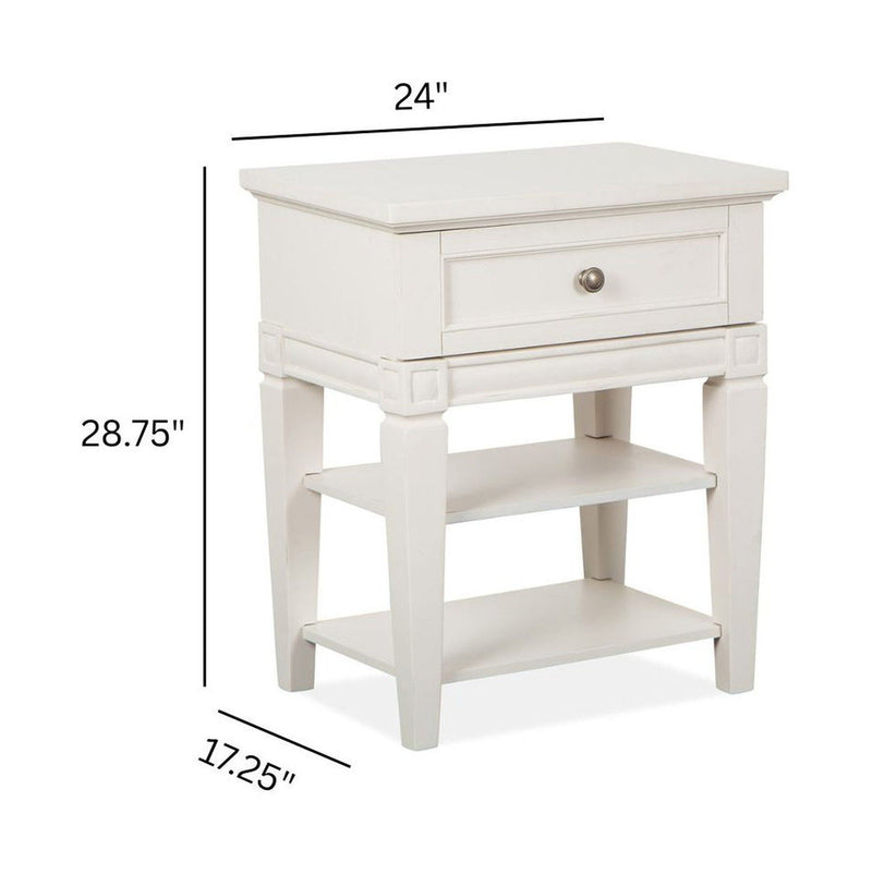 Willowbrook - Open Nightstand - Egg Shell White With Slight Rub Through