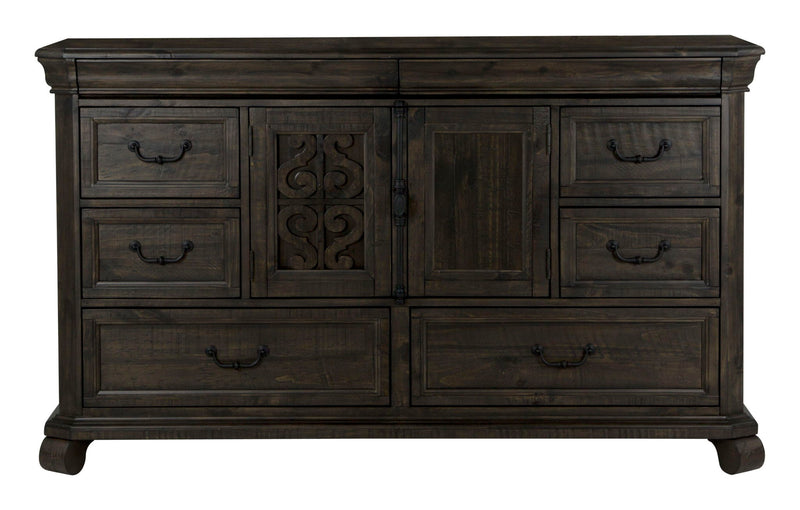 Bellamy - Drawer Dresser With Shaped Mirror - Peppercorn