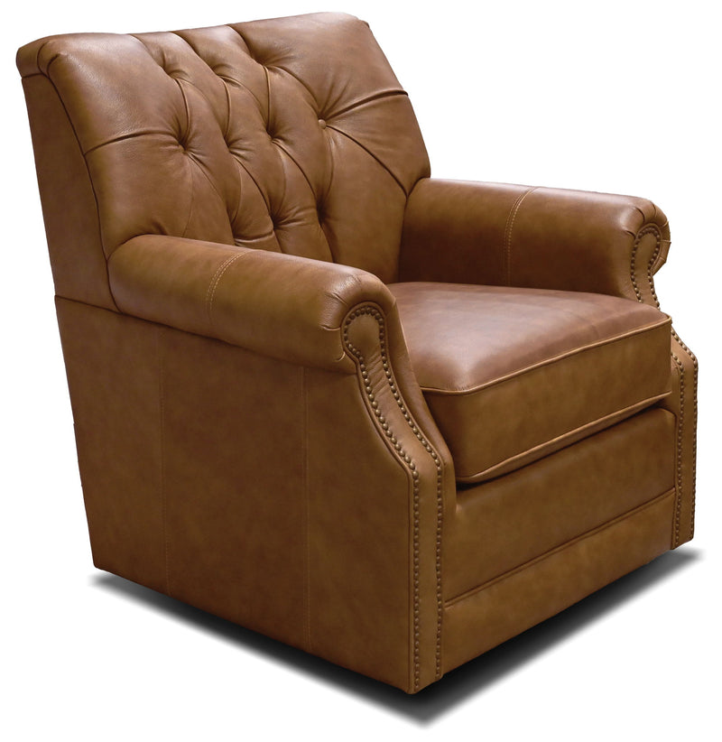 Perry - Leather Swivel Chair With Nails