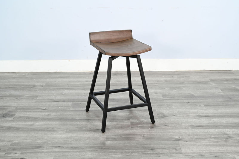 Doe Valley - 24"H Wood Swivel Stool - Buckskin