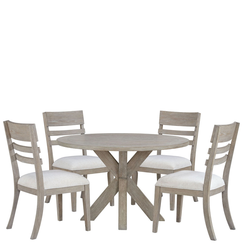 Bennett - Round Dining Table - Frosted Gray