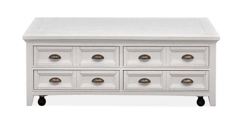 Heron Cove - Lift Top Storage Cocktail Table With Casters - Chalk White