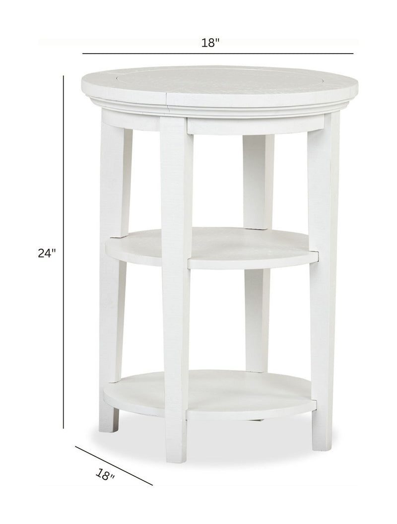 Heron Cove - Round Accent End Table - Chalk White