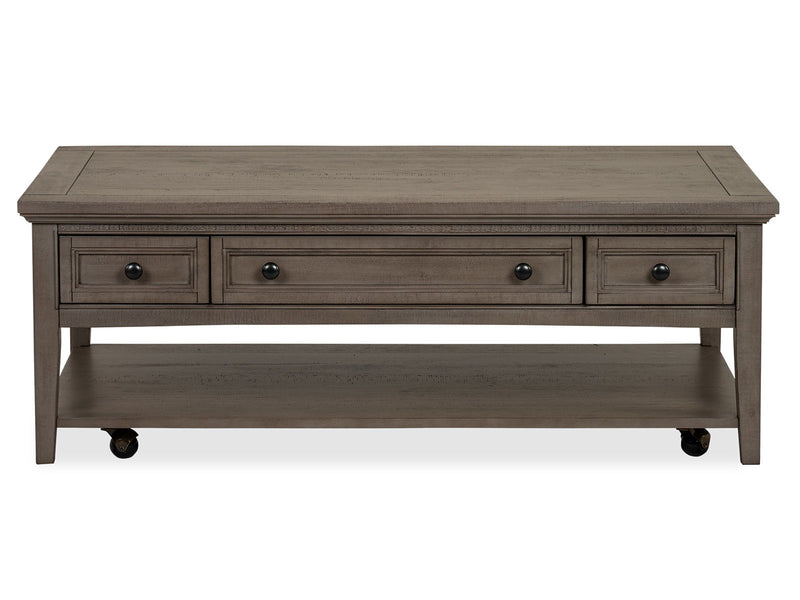Paxton Place - Rectangular Cocktail Table With Casters - Dovetail Gray