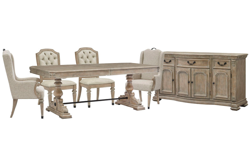 Marisol - Extendable Trestle Dining Table Set